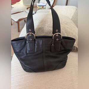 Coach Vintage Soho Black Leather Shoulder Bag 14x10